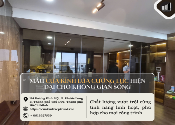 Mẫu cửa kính lùa cường lực hiện đại cho không gian sống