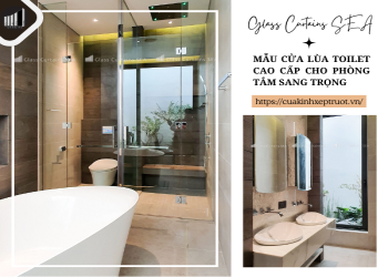Mẫu cửa lùa toilet cao cấp cho phòng tắm sang trọng
