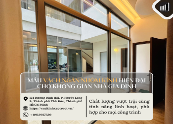 Mẫu vách ngăn nhôm kính hiện đại cho không gian nhà gia đình