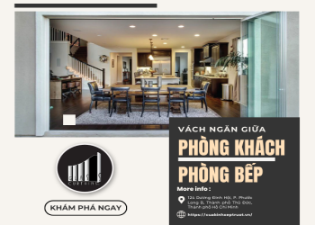Vách ngăn đẹp giữa phòng khách và bếp: Xếp trượt, di động