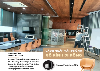 Vách ngăn văn phòng gỗ kính: di động, trang trí phòng bếp