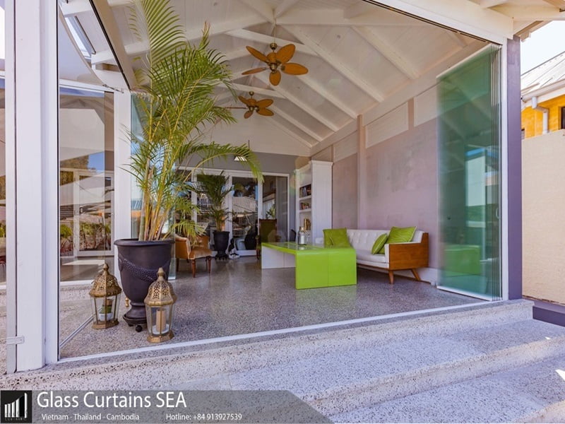 Glass curtain sea thi công cửa kính biệt thự Lacasa