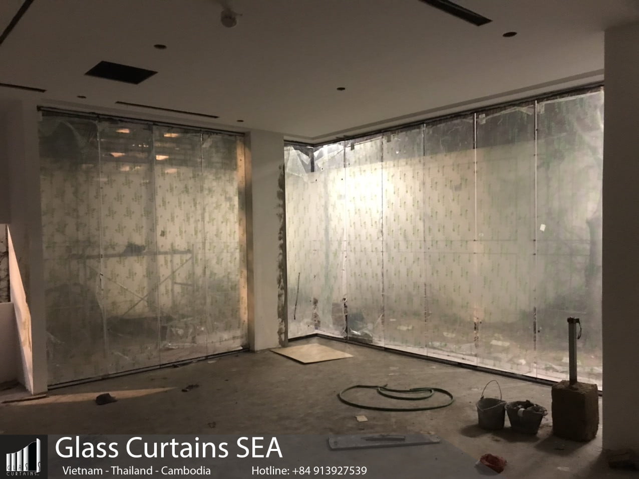 Glass curtain sea thi công cửa kính xếp trượt biệt thự Lacasa hà nội
