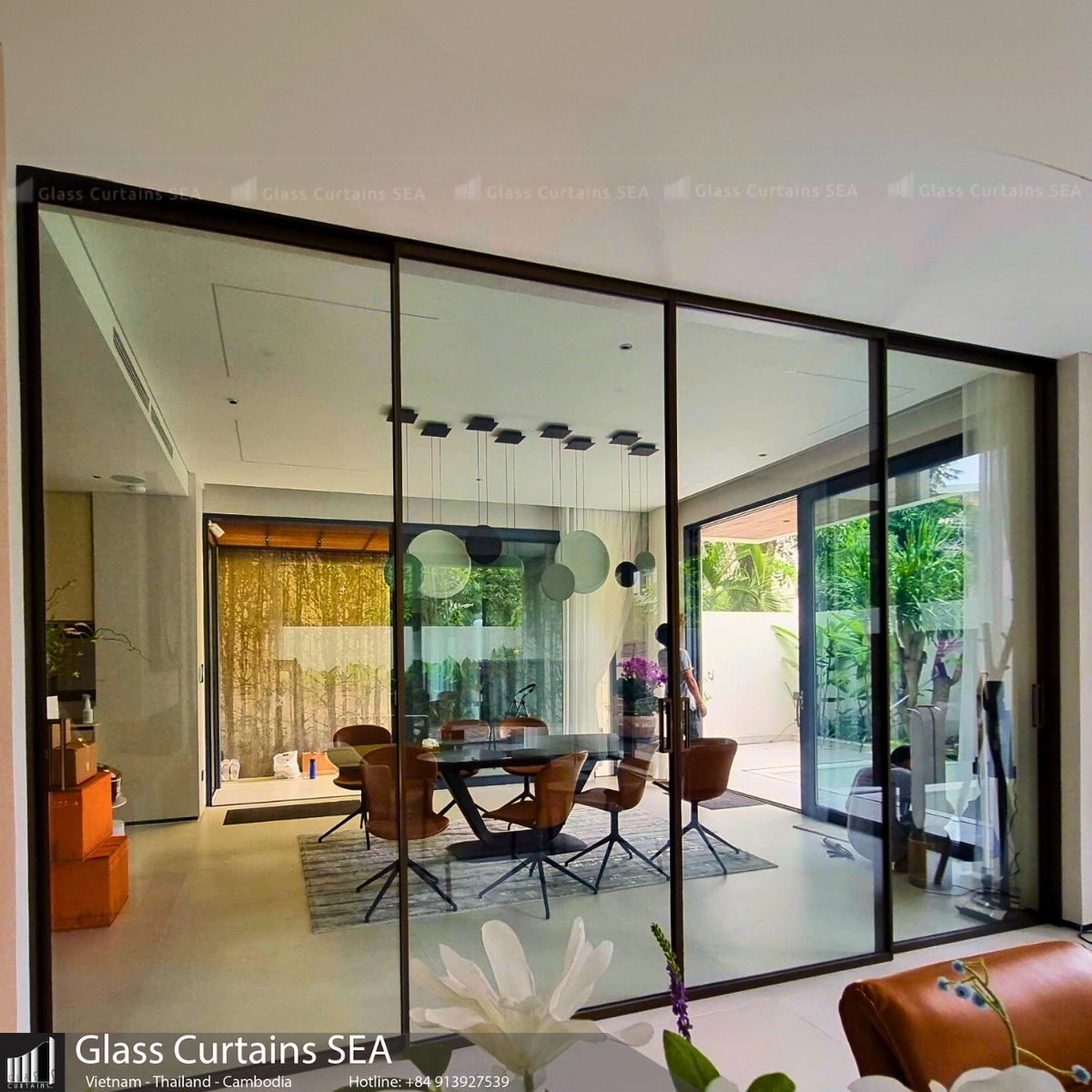 Thi công cửa kính lùa slim tại Glass Curtains SEA