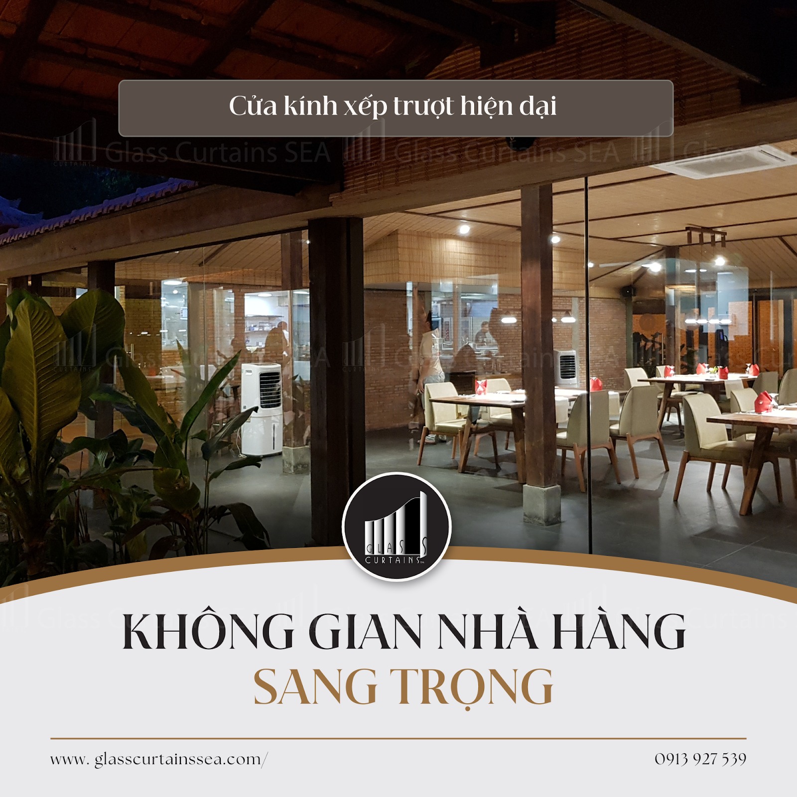 Glass Curtain Sea thi công cửa kính xếp trượt tại DU THUYỀN AQUA NERA CRUISESHIP 3