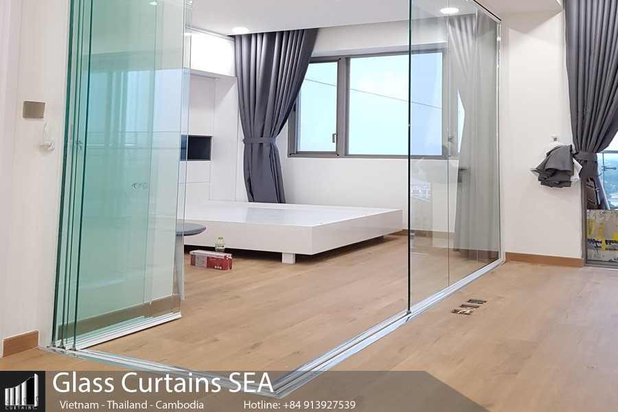 Thi công cửa kính xếp trượt Sidelock tại Glass Curtain Sea mới nhất 2024