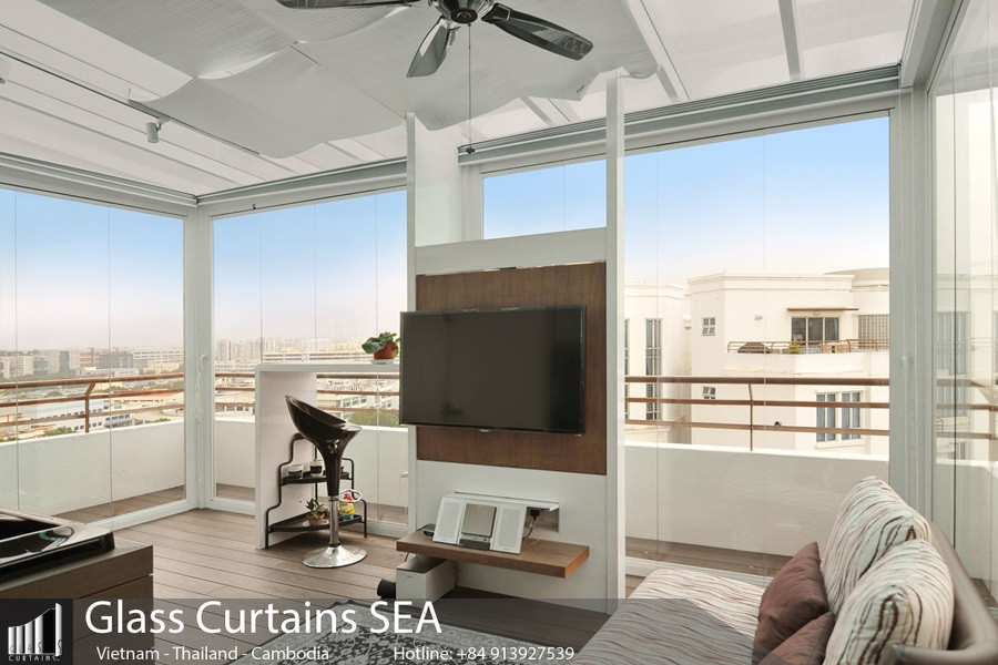 Thi công cửa kính xếp trượt Sidelock tại Glass Curtain Sea sang trọng