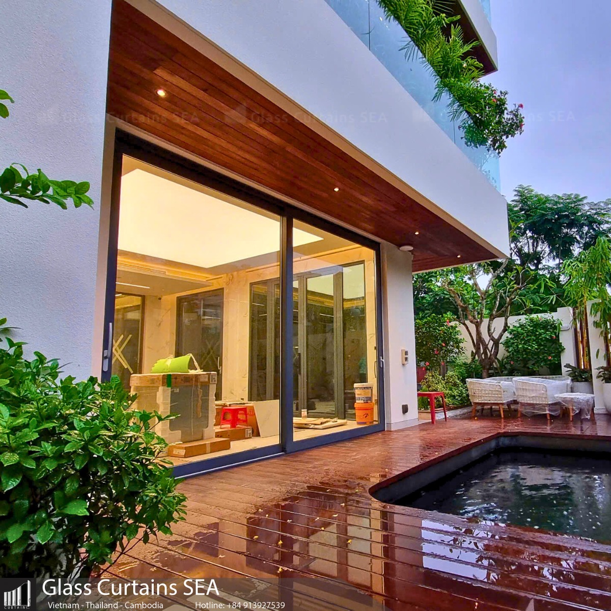 Thi công cửa nhôm biệt thự tại Glass Curtains SEA 1