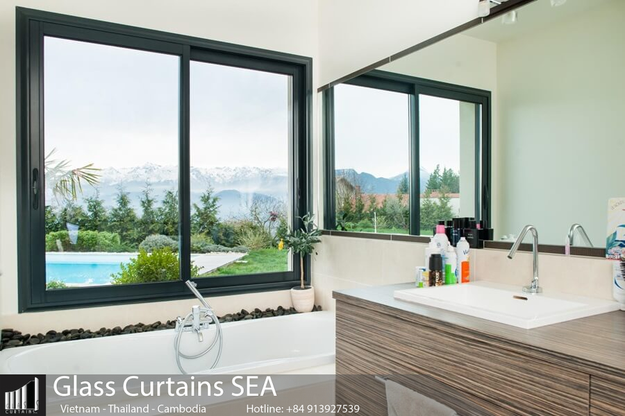 Thi công cửa sổ nhôm lùa 2 cánh tại Glass Curtains SEA