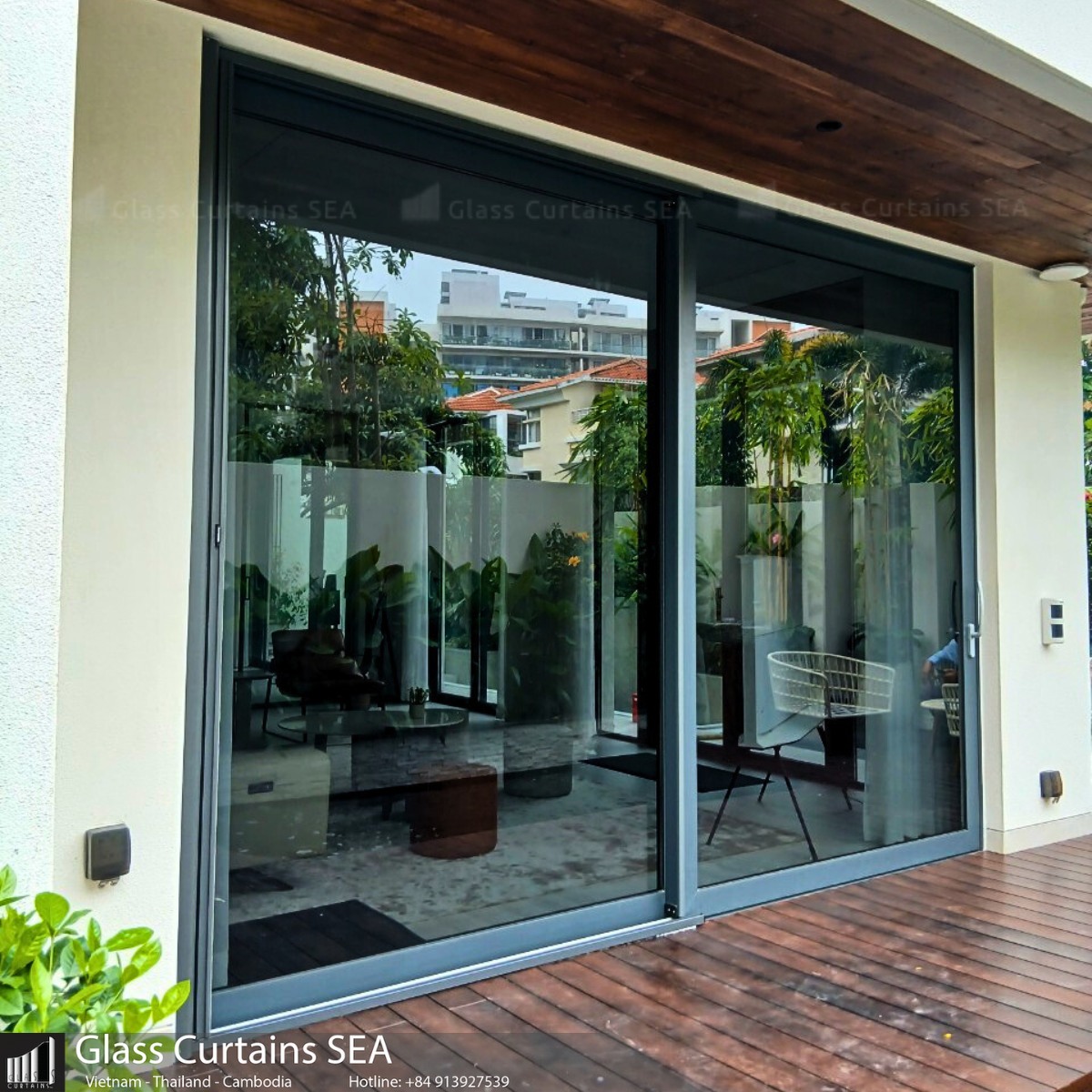 Thi công cửa trượt nhôm kính tại Glass Curtains SEA