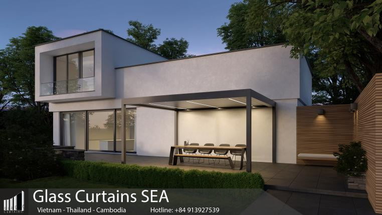 Thi công giàn hoa khung nhôm tại Glass Curtains SEA 5