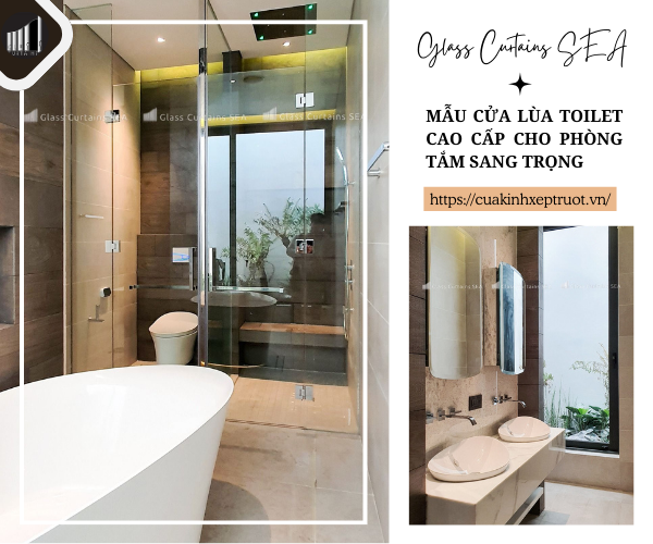 Mẫu cửa lùa toilet cao cấp cho phòng tắm sang trọng