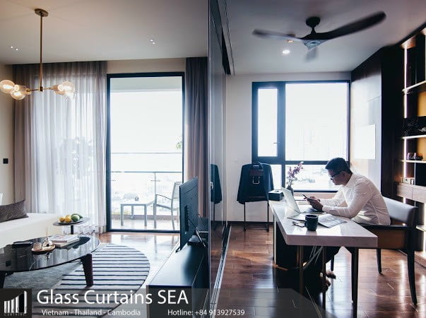 Glass Curtains SEA thi công cửa kính lùa không khung tại căn hộ THE D EDGE Q2 66