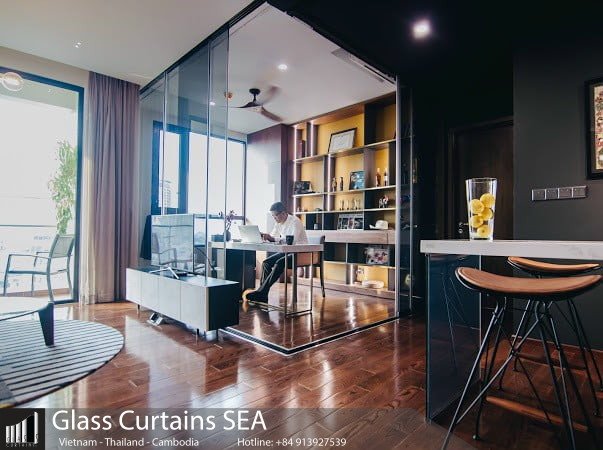 Glass Curtains SEA thi công cửa kính lùa không khung tại căn hộ THE D EDGE Q2 88