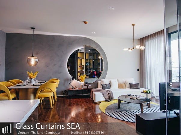 Glass Curtains SEA thi công cửa kính lùa không khung tại căn hộ THE D EDGE Q2 99
