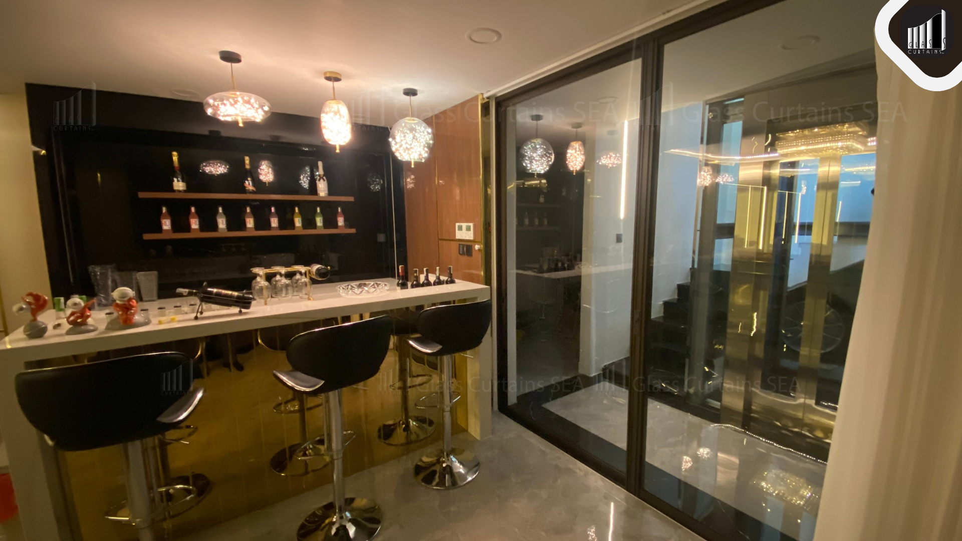 thi công vách ngăn nhôm kính tại Glass Curtains SEA 7