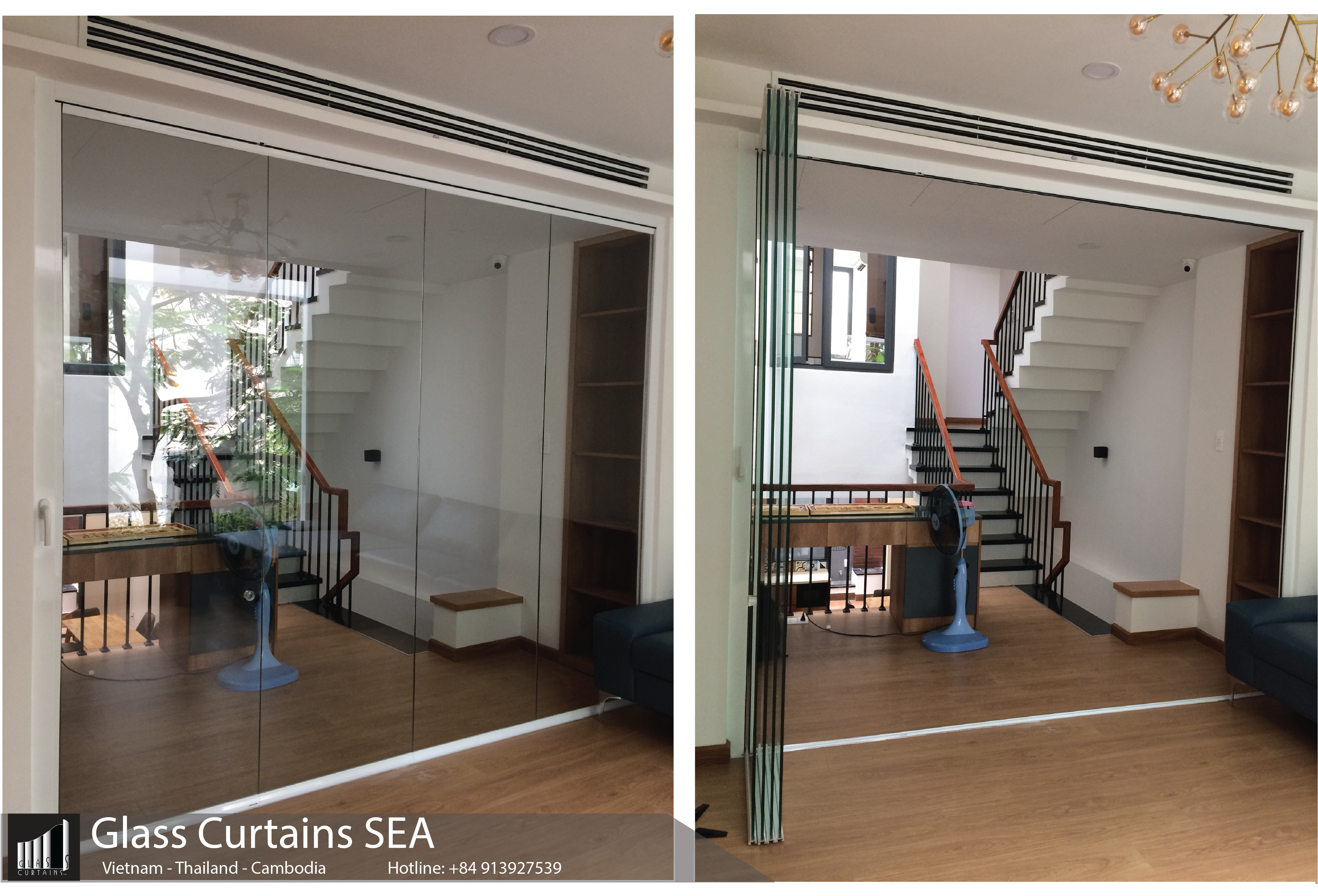 Thi công Vách ngăn di động tại nhà riêng Q. TÂN PHÚ TP HCM bởi Glass Curtain Sea đẹp