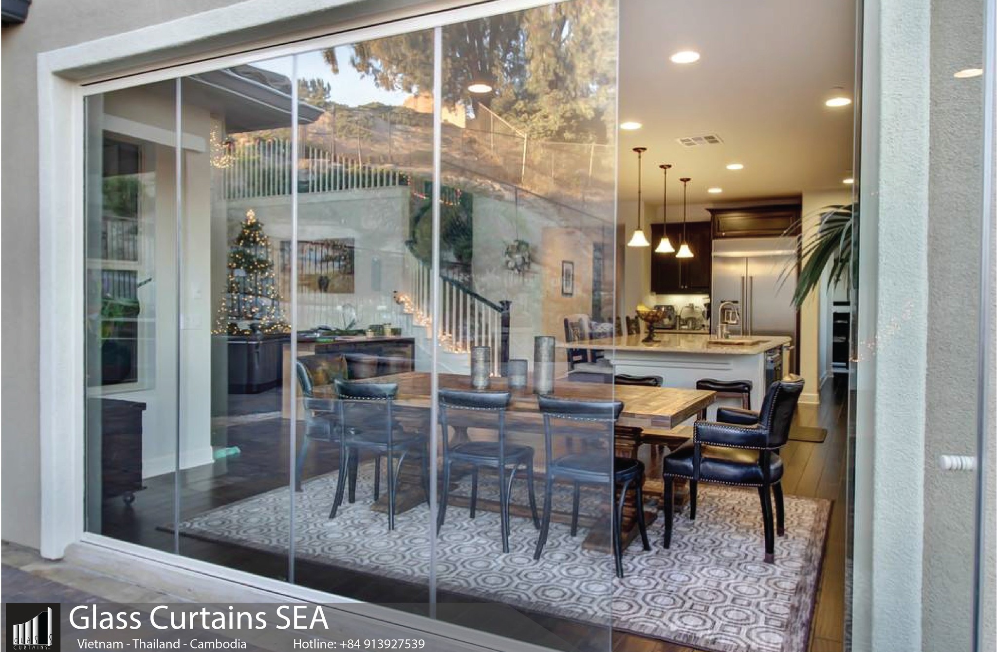 Thi công vách ngăn bếp tại Glass Curtains SEA 3