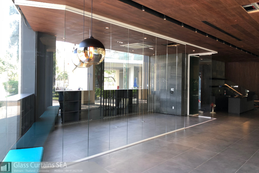 Glass Curtain Sea thi công vách ngăn di động đẹp
