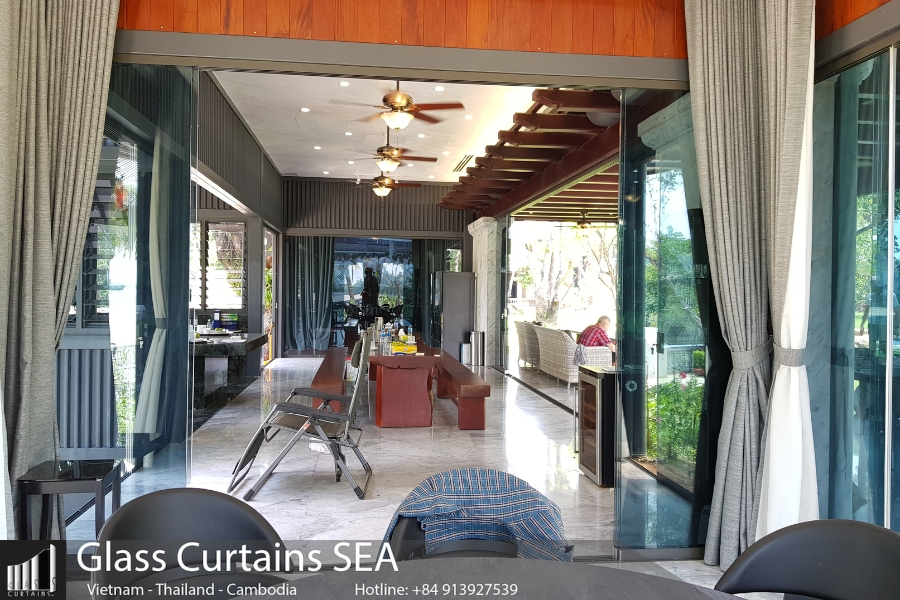 Thi công vách ngăn kính cửa lùa tại Glass Curtains SEA