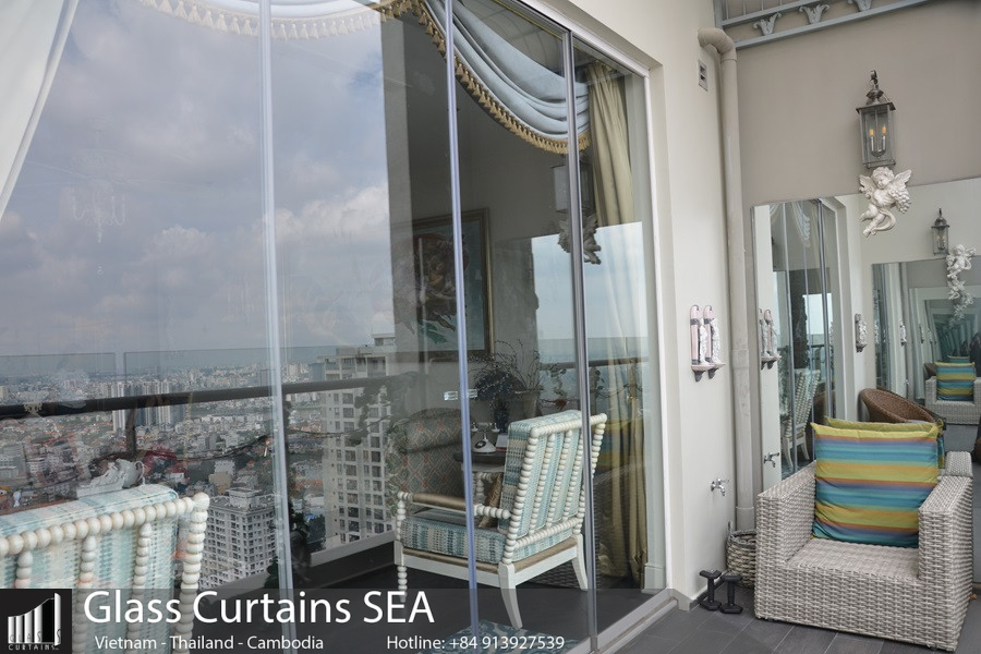 Thi công vách ngăn kính cửa lùa tại Glass Curtains SEA 6