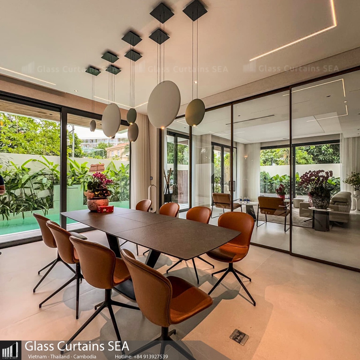 Thi công vách ngăn nhôm kính tại Glass Curtains SEA 1