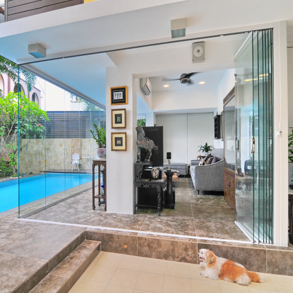 Thi công vách ngăn phòng khách tại Glass Curtains SEA sang trọng
