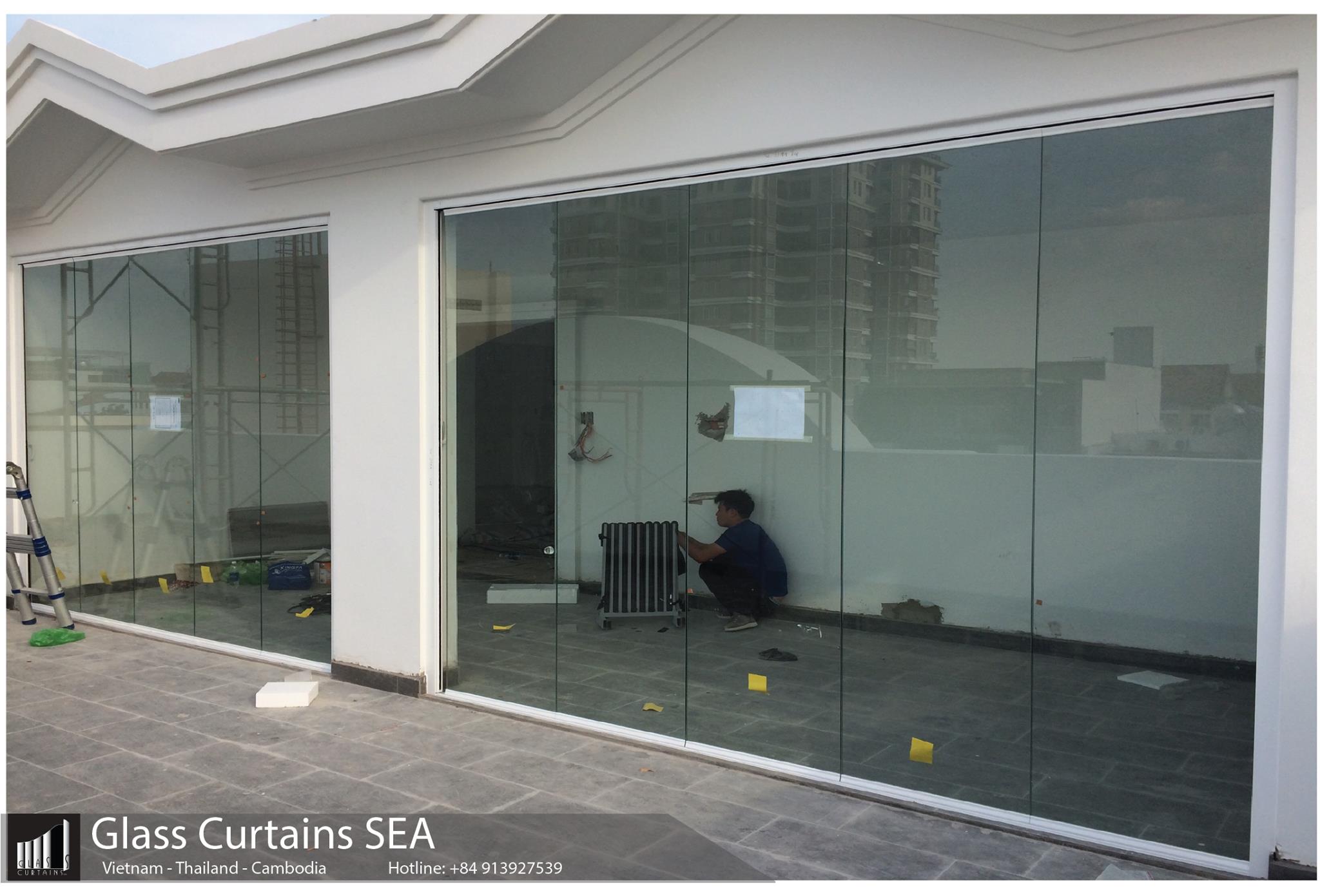 Glass Curtain Sea thi công vách ngăn phòng khách và bếp chung cư 6